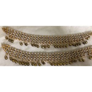 Indian Gold Kundan Bridal Anklets Ankle Bracelet Set For Women Gold Wedding
